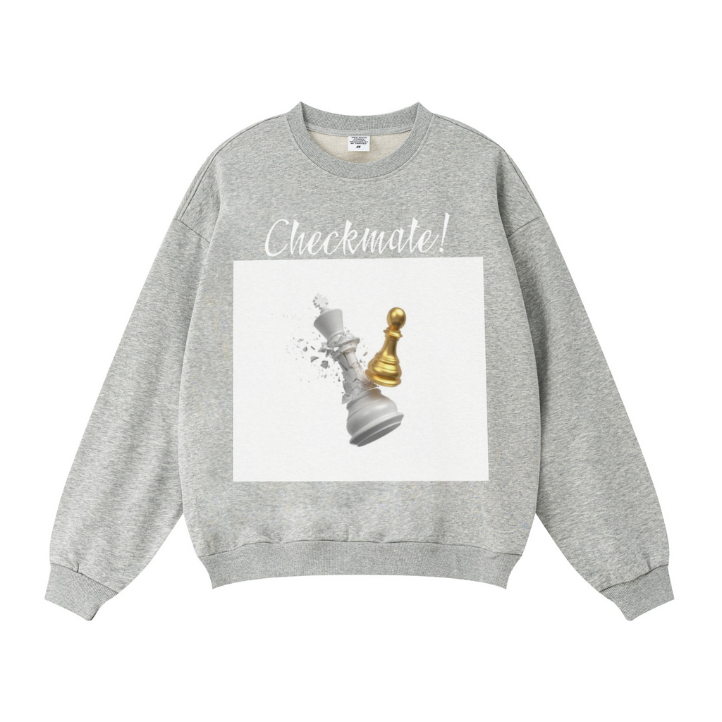 360GSM Solid Color Crewneck Sweatshirt – Relaxed Fit, Soft Fleece Lining Heather Gray