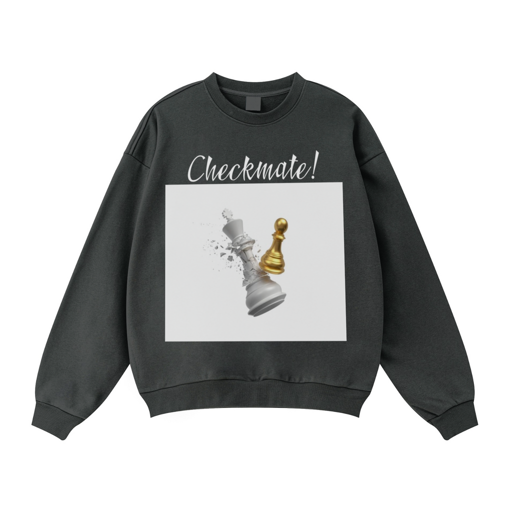 360GSM Solid Color Crewneck Sweatshirt – Relaxed Fit, Soft Fleece Lining Charcoal