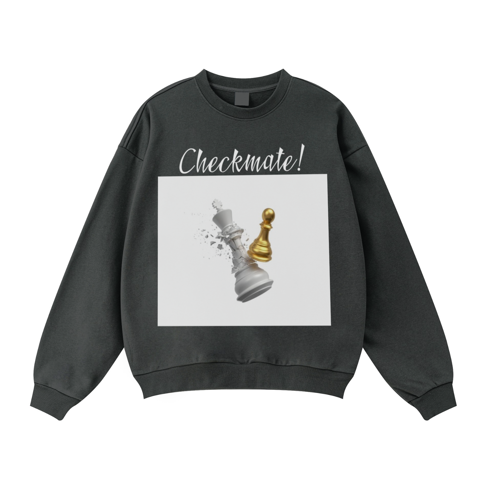 360GSM Solid Color Crewneck Sweatshirt – Relaxed Fit, Soft Fleece Lining Charcoal