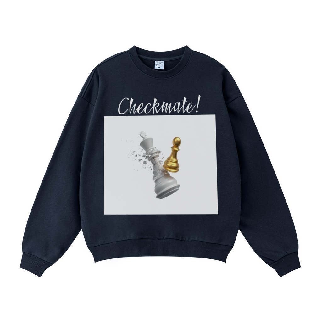 360GSM Solid Color Crewneck Sweatshirt – Relaxed Fit, Soft Fleece Lining Midnight Navy
