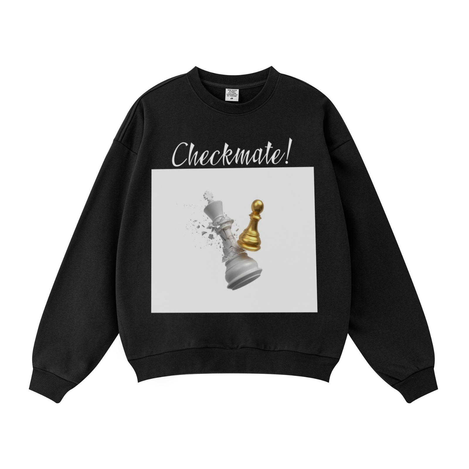 360GSM Solid Color Crewneck Sweatshirt – Relaxed Fit, Soft Fleece Lining Black