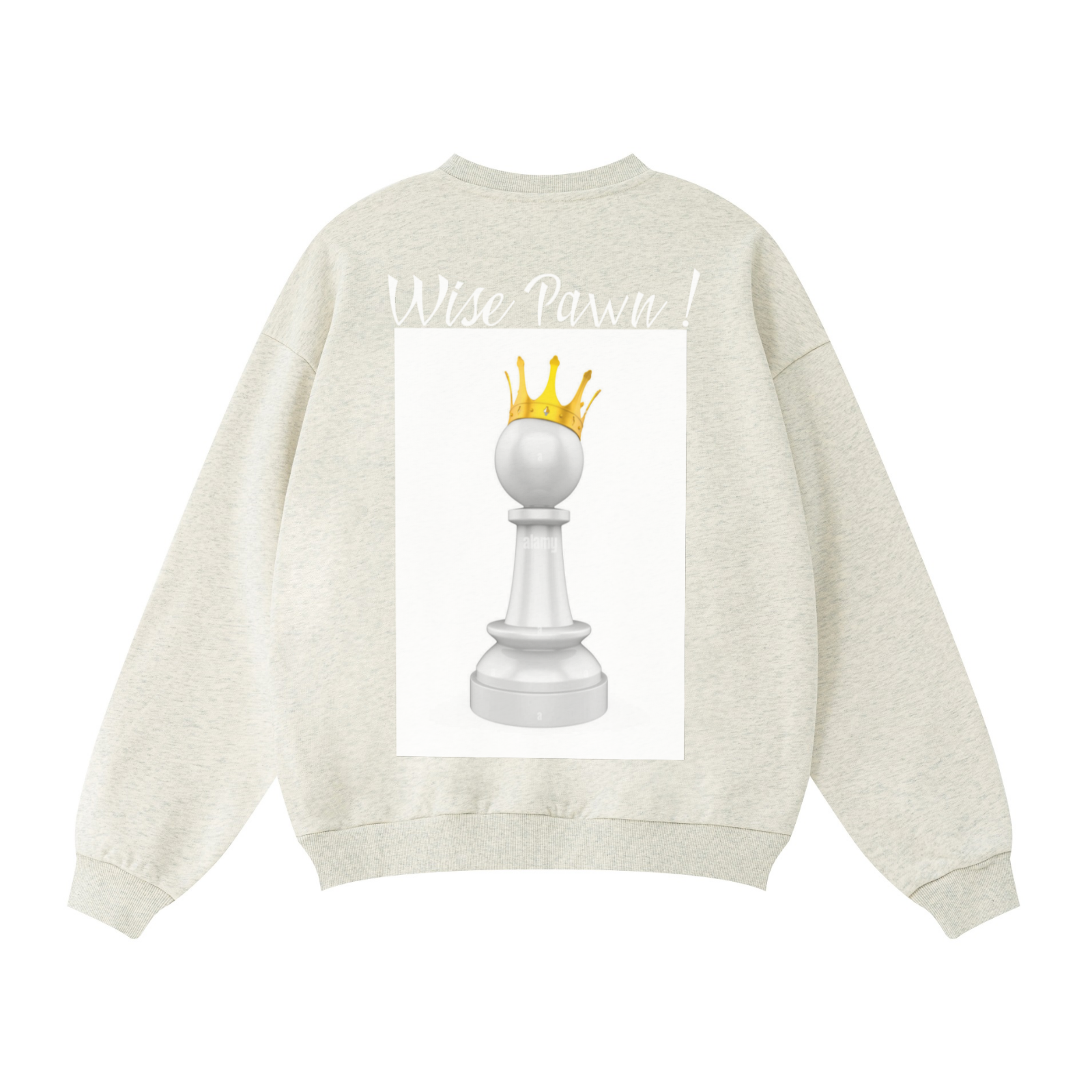 360GSM Solid Color Crewneck Sweatshirt – Relaxed Fit, Soft Fleece Lining Oatmeal