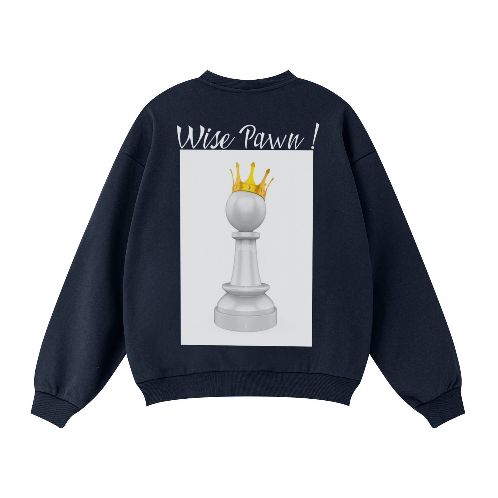 360GSM Solid Color Crewneck Sweatshirt – Relaxed Fit, Soft Fleece Lining Midnight Navy