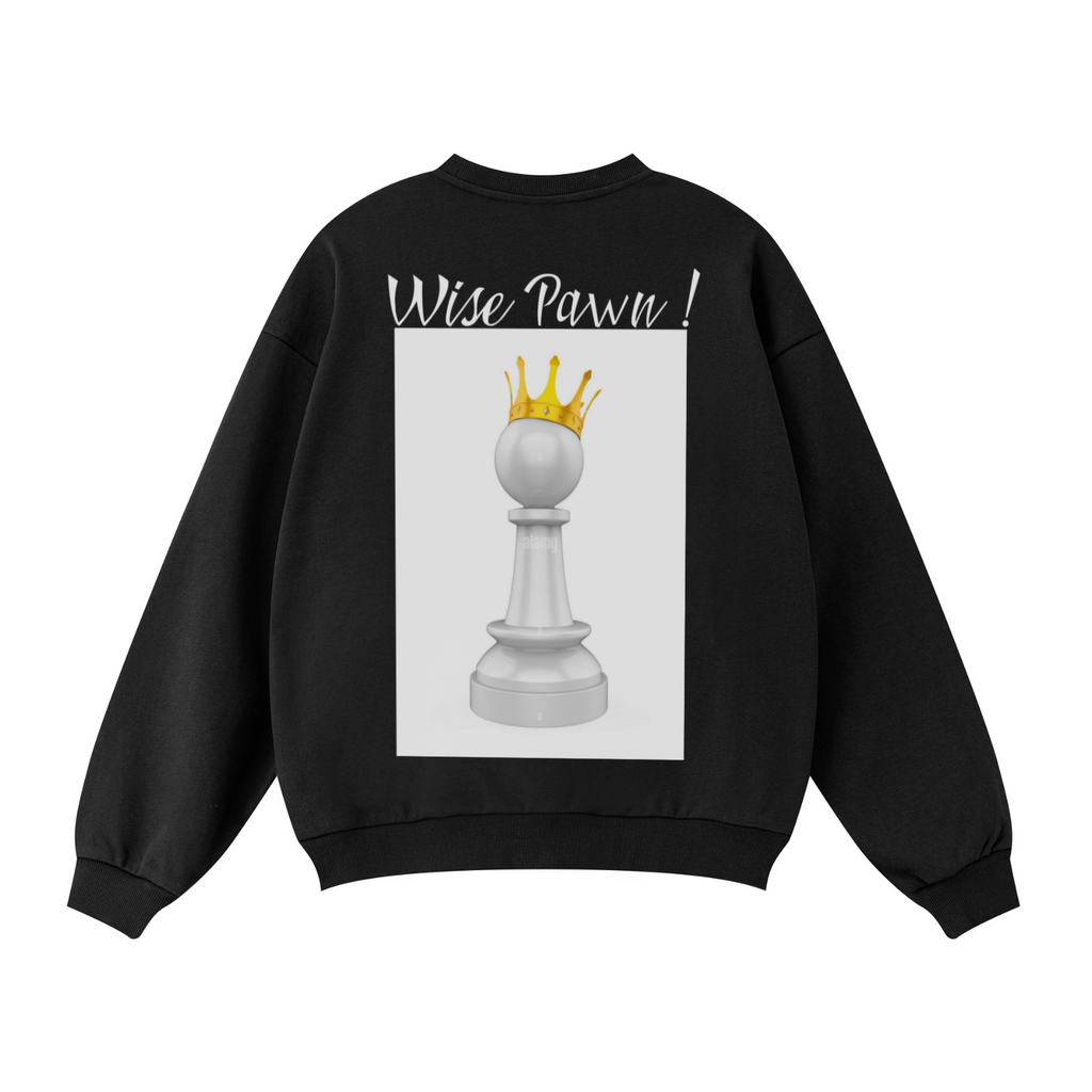 360GSM Solid Color Crewneck Sweatshirt – Relaxed Fit, Soft Fleece Lining Black