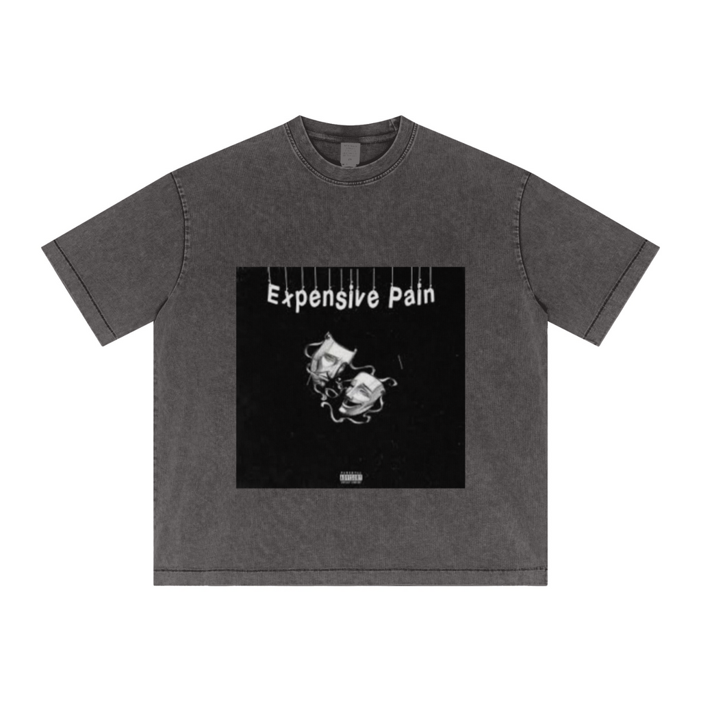 285GSM Vintage Snowflake Wash T-shirt Dark gray