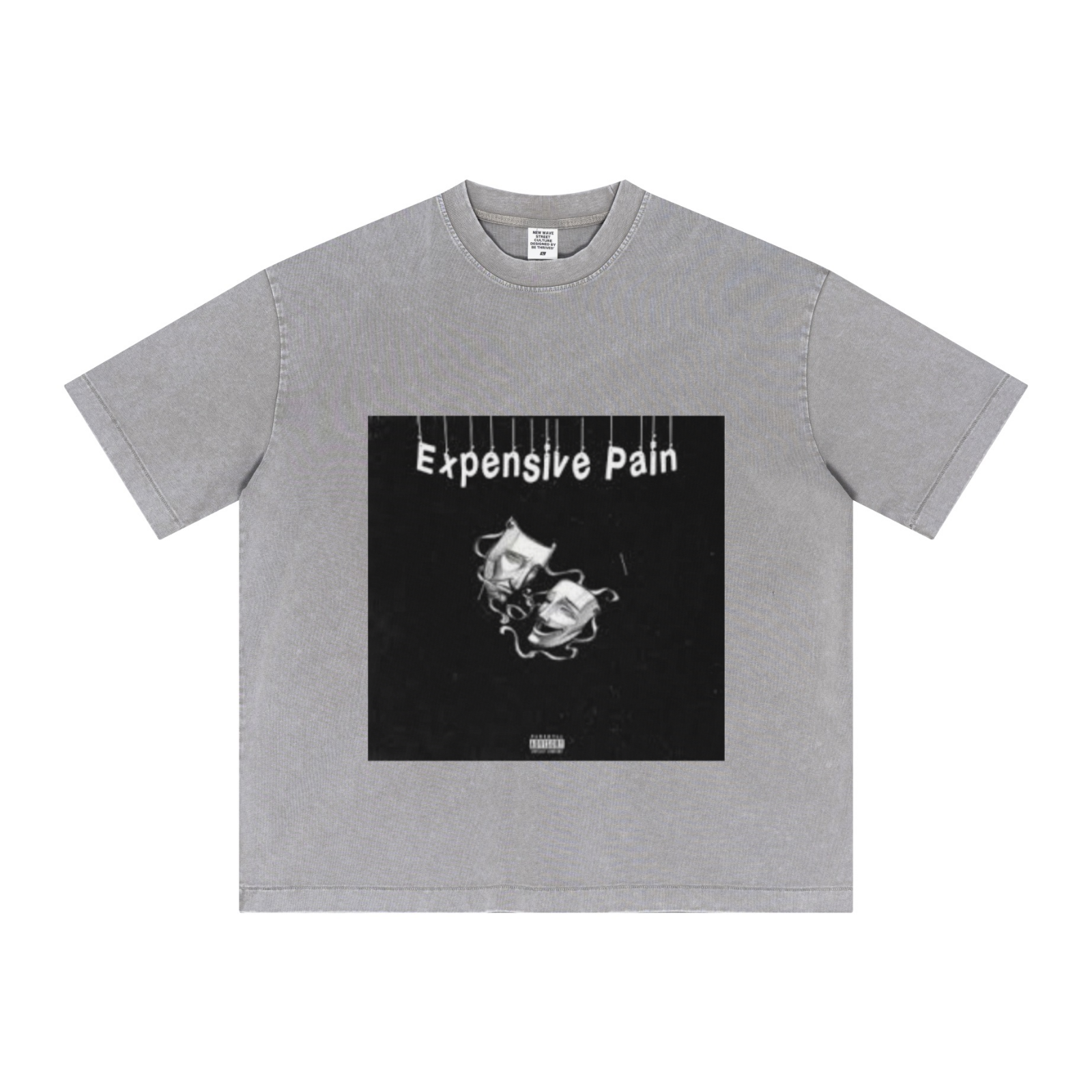 285GSM Vintage Snowflake Wash T-shirt Light grey
