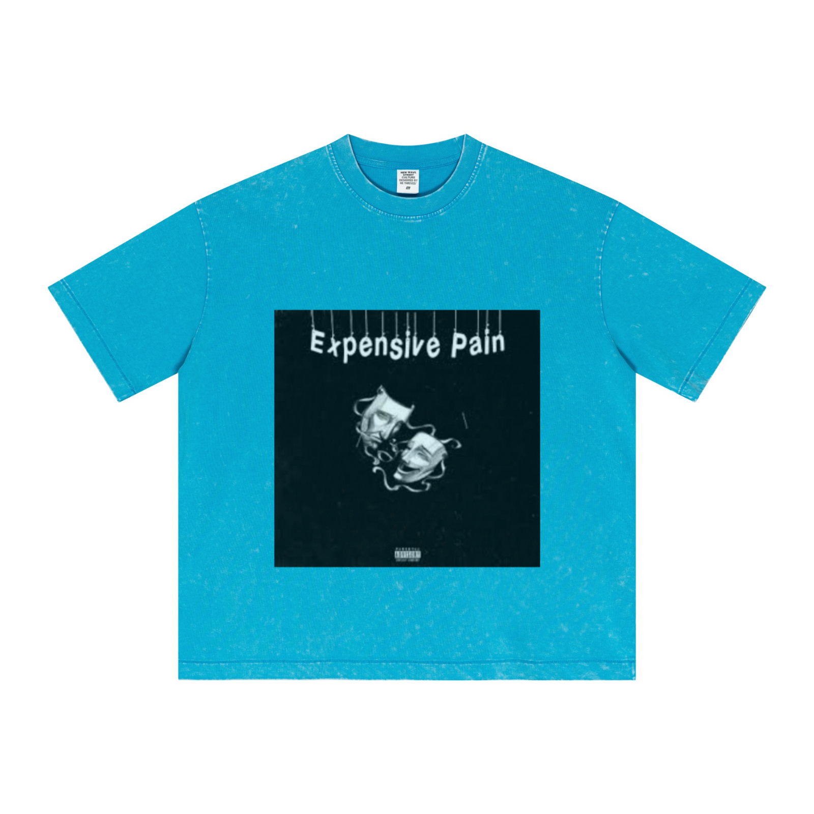 285GSM Vintage Snowflake Wash T-shirt Blue